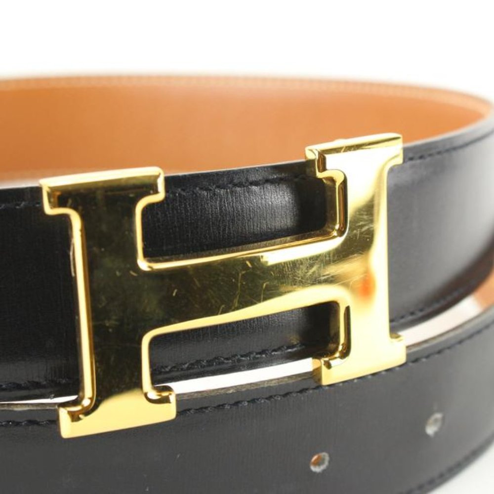 Hermès 32mm Black x Brown Reversible H Logo Belt Kit 93h719s - Picture 6 of 12